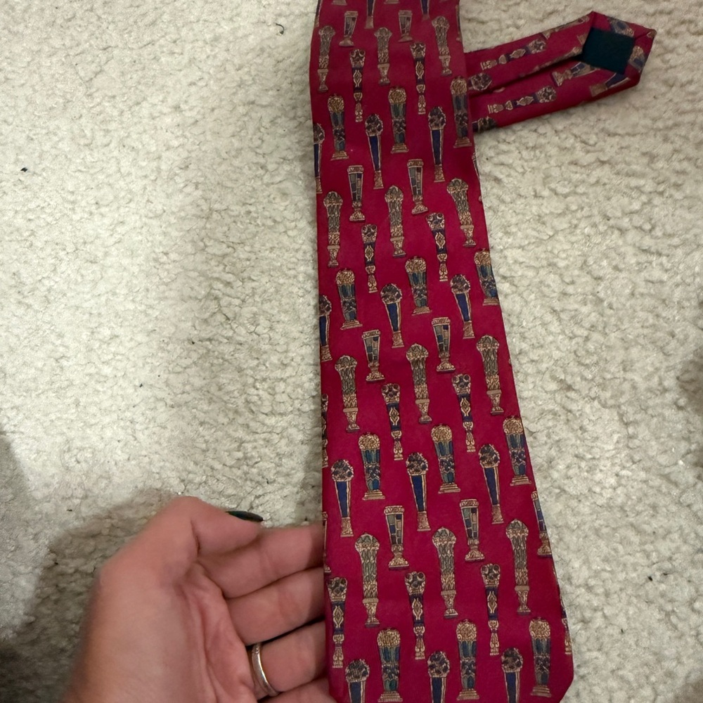 Salvatore Ferragamo Red Patterned Men's Tie